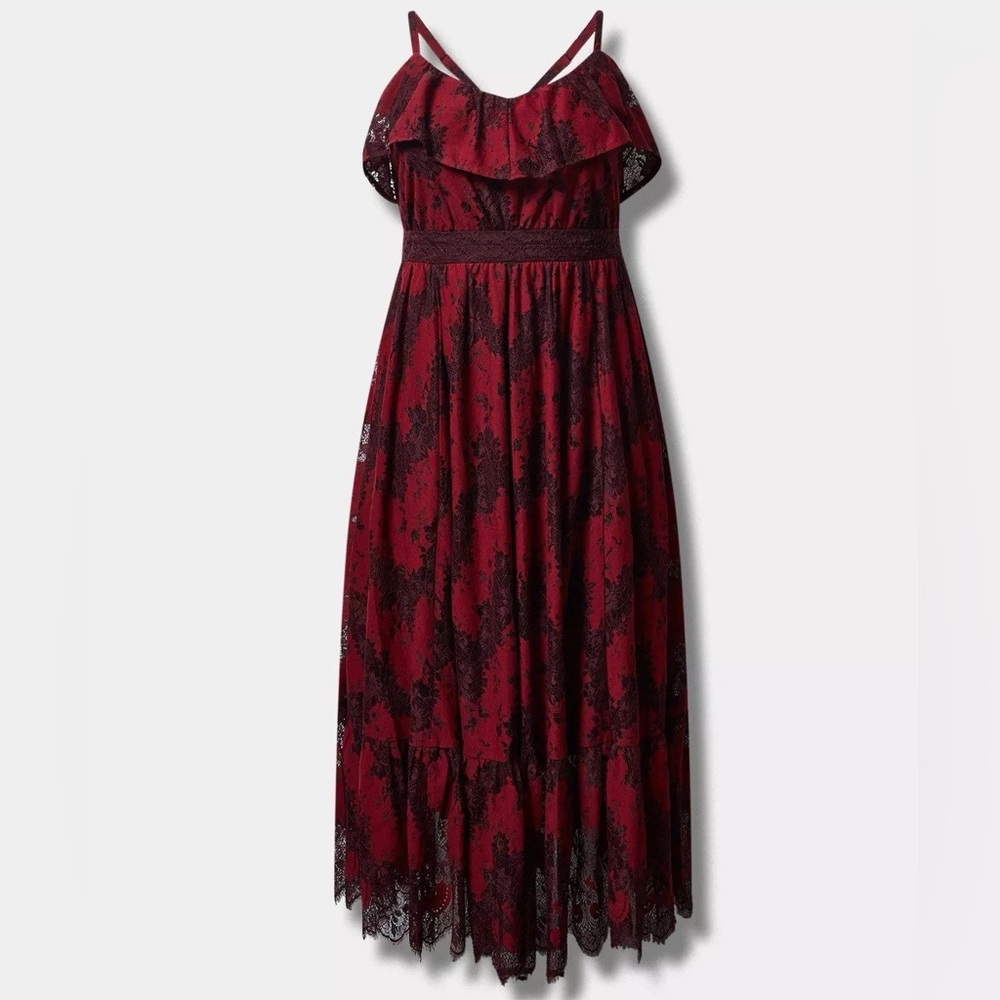 NWT Torrid Two-Tone Lace Tiered Hem Maxi Dress  - Torrid Size 3 (22-24, 3X)